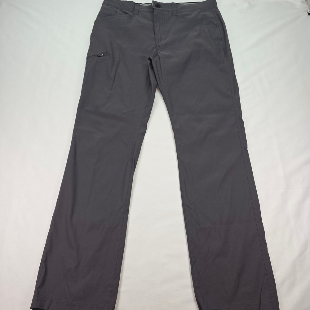 Orvis Mens 34x32 Gray Outdoor Performance Stretch Hiking Travel Pants Zip Pocket